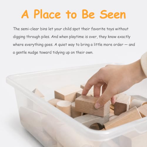 Anmon 3-in-1 Montessori Toy Organizer with Bookshelf & 9 Clear Bins - 59W