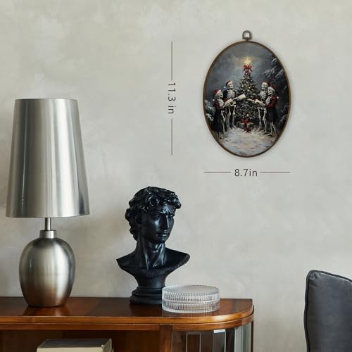 Gnmduw Gothic Christmas Wall Art Book - Spooky Skeleton Winter Decor for Living Room