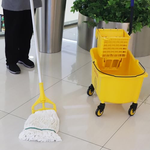 Midoneat Commercial 35-Qt Mop Bucket with Side Press Wringer on Wheels