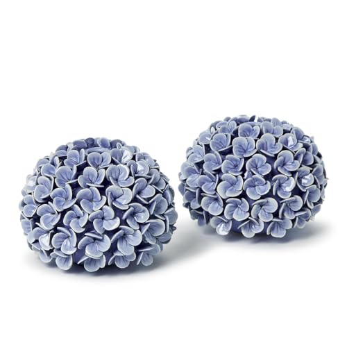 Hydrangea Flower Bud Vases Set - Ceramic Candle Holders for Home Decor