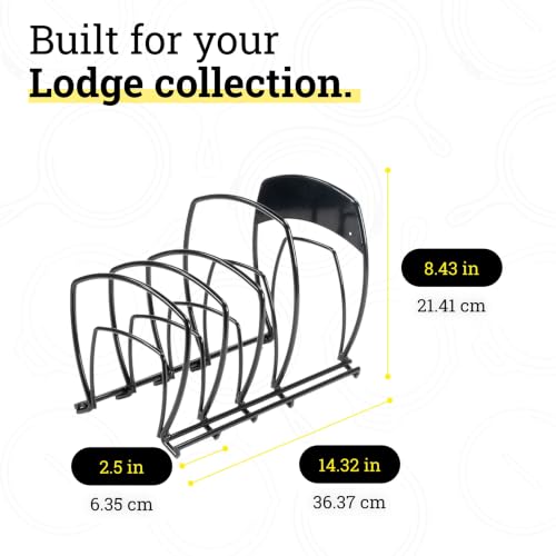 Lodge 5-Tier Matte Black Cookware Organizer Rack - Countertop Storage