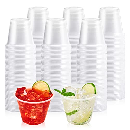 600 Pack 9 oz Disposable Clear Plastic Cups - Cocktail & Party Cups