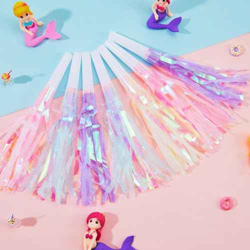 24 Pcs Party Blowers Noise Makers Mermaid Unicorn Pink Purple Pastel Party Horns Favor Glitter Metallic Fringed Blowers Favors for Kids Girl Adults Birthday Christmas New Years Eve Supplies