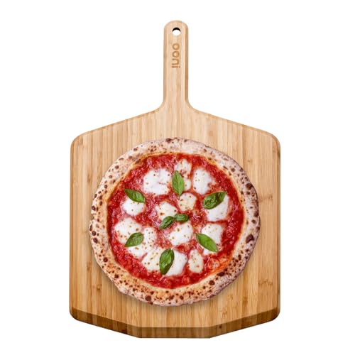 Ooni 14” Bamboo Pizza Peel - 22.6" L x 14" W Wooden Pizza Spatula & Serving Board