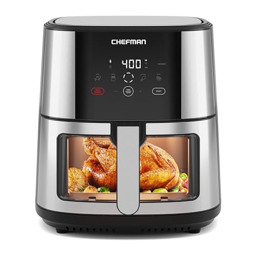 Chefman 8 Qt Air Fryer with Viewing Window & Digital Control - Stainless Steel