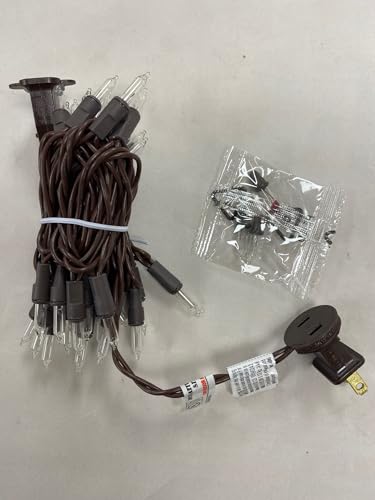 Holiday Pride White Mini Christmas Lights on Brown Wire — 35 Count, 12.5 ft, Static & Flashing