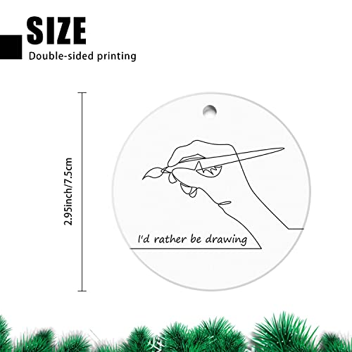 Christmas Tree Ornament 3 Inch Hanging Xmas Decorations, Gifts for Friends,Family,Drawing