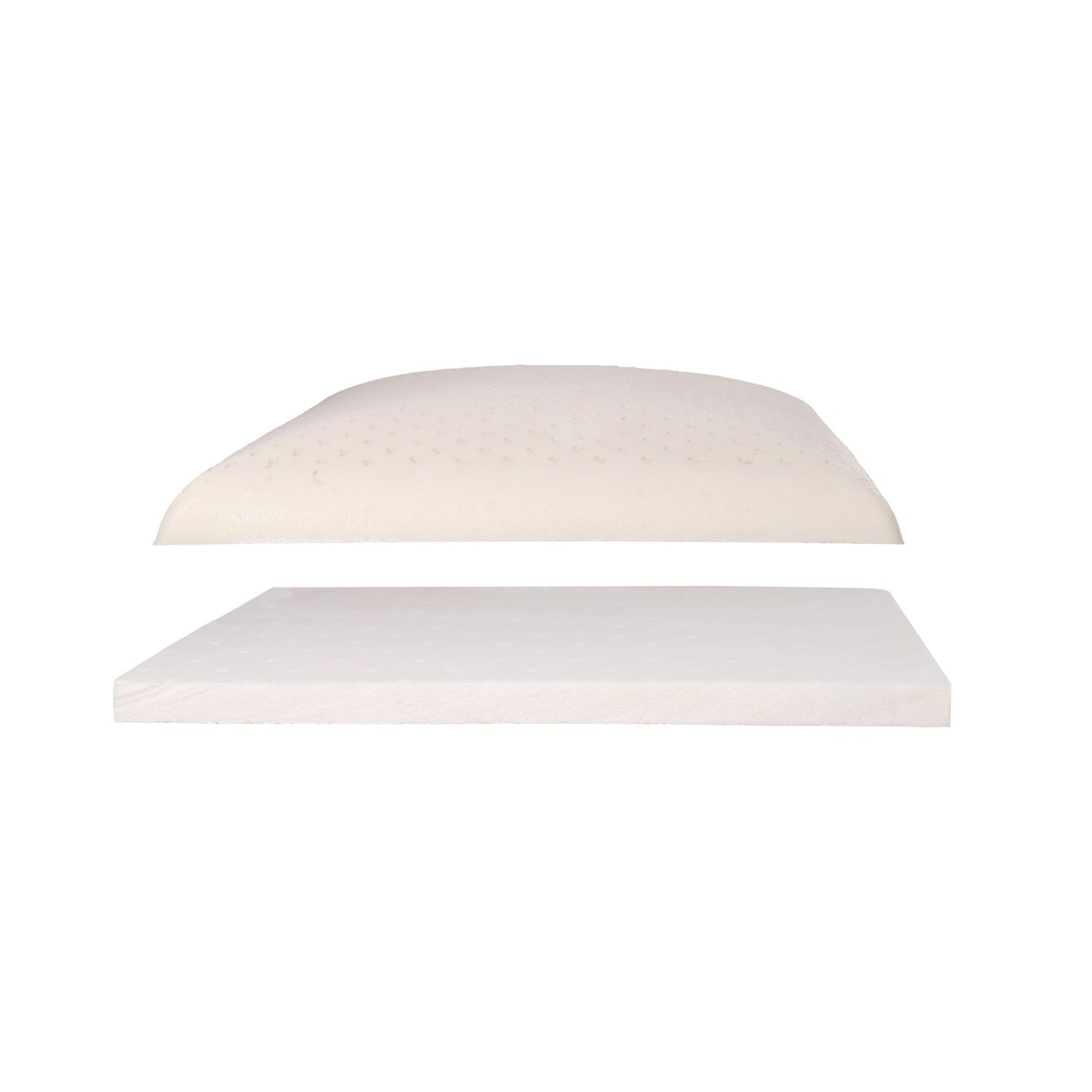 SUQ I OME Adjustable Slim Sleeper -Thin Flat Latex Pillow for Sleeping with 2 Removable Layers 3 Heights(1'', 2.5'', 3.5''), for Stomach, Side and Back Sleepers,Twill White