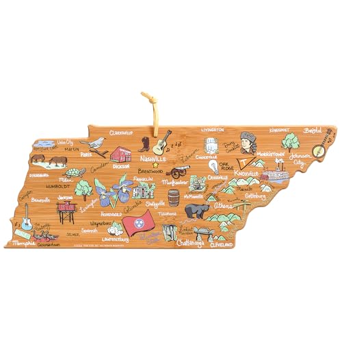 Tennessee Shaped Cutting Board by Totally Bamboo – Tennessee Map Art by Fish Kiss