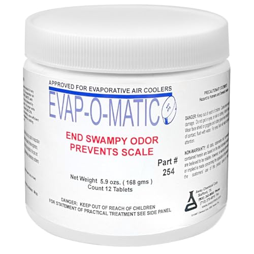 EVAP-O-MATIC Swamp Cooler Tablets - 12 Drop-In Cleaner & Odor Preventer