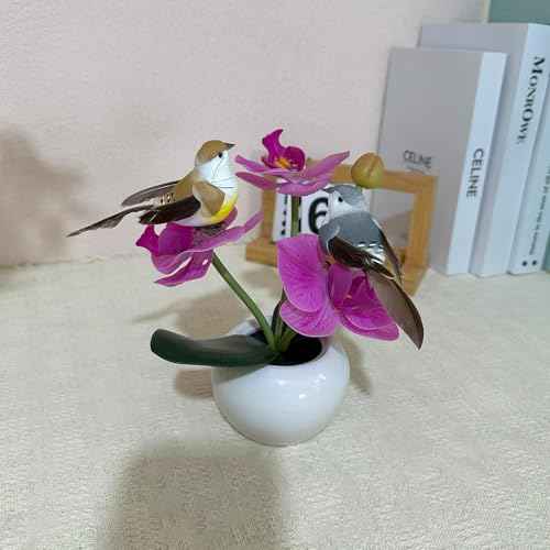 12pcs Artificial Birds for Crafts Decorative Christmas Tree Ornaments Yard Patio Wreath Designs Flower Floral Arrangements Garden Home Decor (Claw Birds)