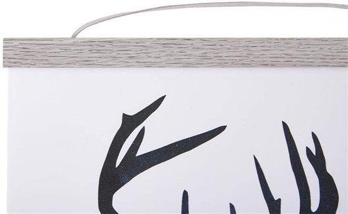 Benjia Magnetic Poster Hanger - 23" Wooden Frame for Canvas Art & Maps | Grey Dowel Hanging Kit