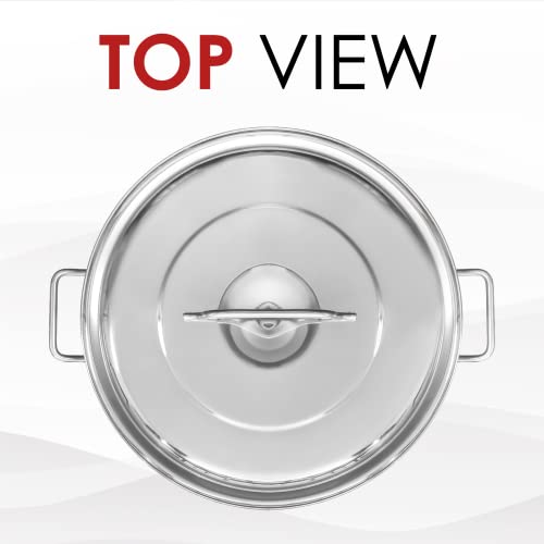 Concord 40-Quart Stainless Steel Stock Pot with Lid - Heavy Duty Commercial Kitchen