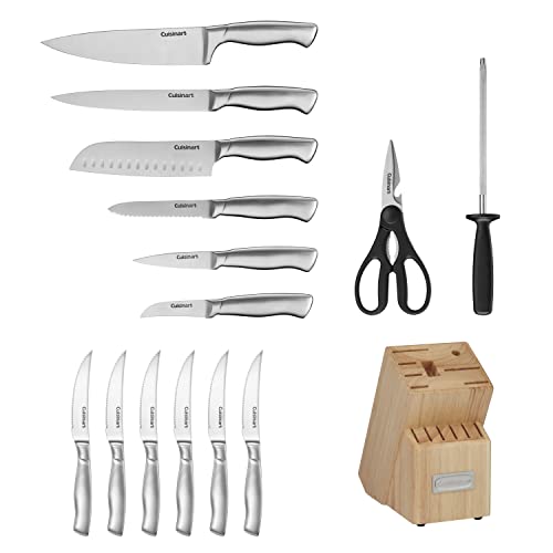 Cuisinart 15-Piece Professional Knife Set Natural Finish - Stainless Steel Kitchen Cutlery
