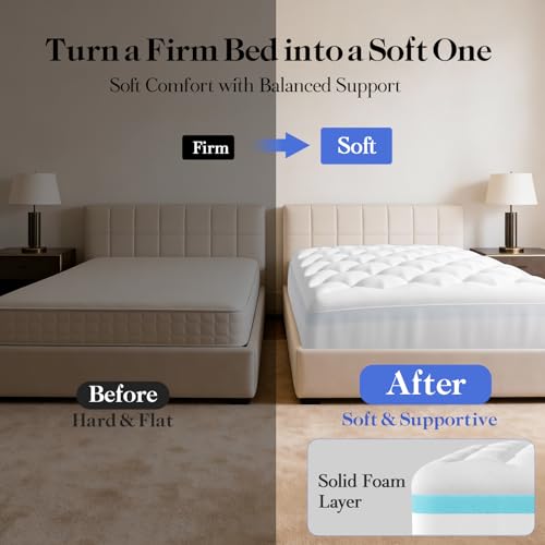 Plush 4-Inch Cooling Gel Memory Foam Mattress Topper - Full Size, 75"L x 54"W x 4" Thick