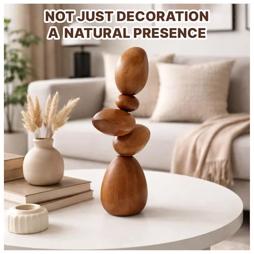 Magnetic Wooden Cairn Sculpture for Desk and Indoor Decor - Zarvany