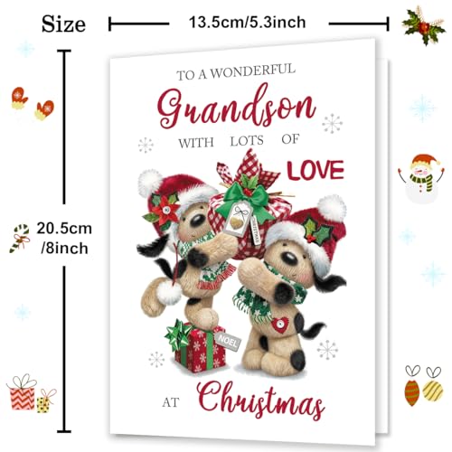 IDU Grandson Christmas Card - Funny Holiday Greeting for Grandson