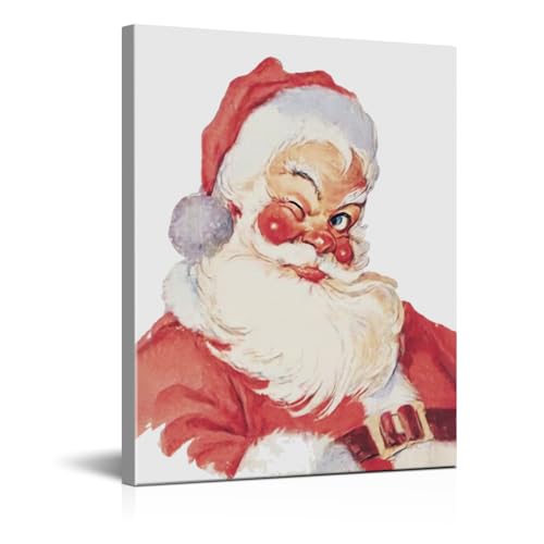HQFRDNF Christmas Wall Art Santa Portrait Holiday Decor - Variation 20, 8x10" Framed