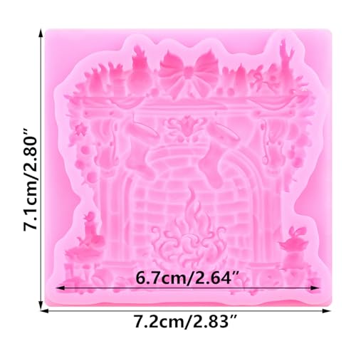 Christmas Fireplace Fondant Mold - Silicone Candy & Cake Decorating, Style J