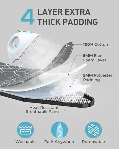 Gray 14 x 43 Inch 2-in-1 Ironing and Steaming Board - Adjustable & Wide Surface