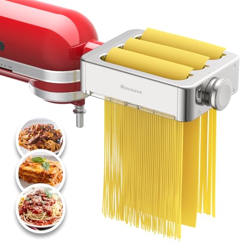 Mavouse All Metal 3-in-1 Pasta Maker Attachment for KitchenAid Stand Mixers