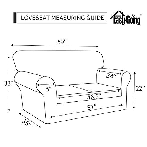 Easy-Going 2-Piece Stretch Loveseat Sofa Slipcover, Washable, Medium Christmas Red