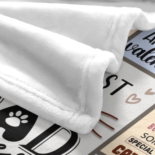 Cat Dad Blanket 60x50 inches - COALNDM Cat Lovers Gift for Dad, Fathers Day