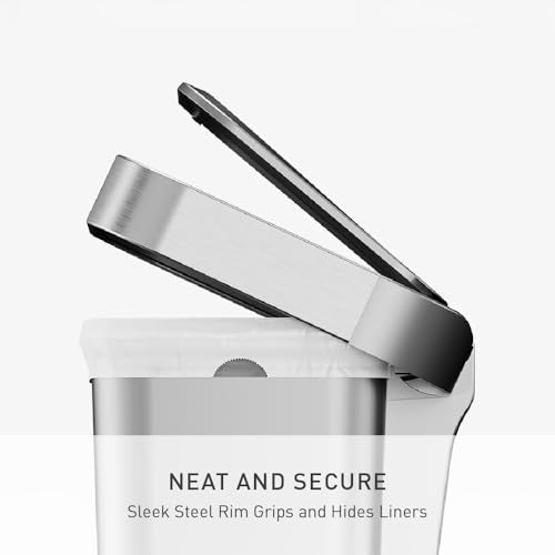 Simplehuman Alloy Hybrid Step Trash Can 45L / 12 Gal with Lid Shox® - Studio Edition