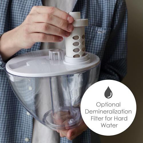 Crane Ultrasonic Cool Mist Humidifier for Bedroom & Nursery - 1 Gallon, Clear & White, Filter Optional