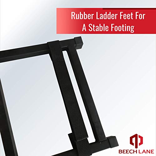 Universal Pickup Truck Tailgate Ladder with Aluminum Step Plates & Rubber Feet