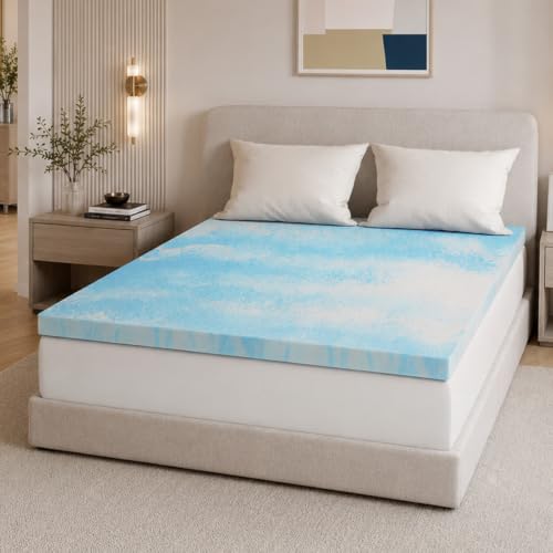 Novilla Full Mattress Topper - 2 Inch Cooling Gel Memory Foam, Pressure Relief