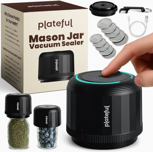 VacuFresh Cordless Vacuum Sealer for Mason Jars - 10 Lids Included, Variation 10