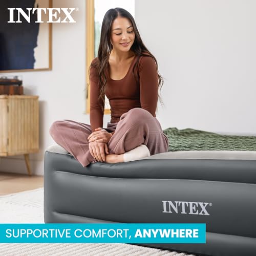Intex Dura-Beam Plus 18-Inch Queen Air Mattress with Built-In Pump - Airbed