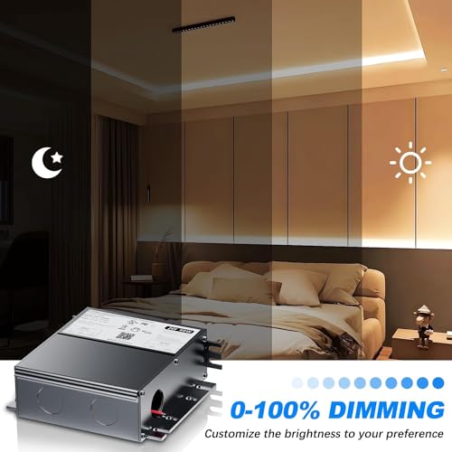 Inexaccessories 60W 24V Dimmable LED Driver with Built-in Junction Box for Lutron & Leviton Dimmer