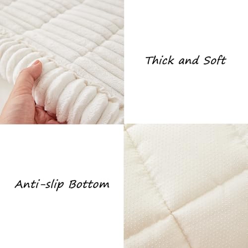 Awjcsv Washable Pet Couch Cover for Dogs, Non-Slip Sofa Protector, White, 27.6" x 59"