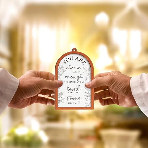 Christian Christmas Ornaments 2025, 2 Layer Wooden Bible Verse Ornaments, Religious Ornament for Christmas Tree, Inspirational Gift, Religious Gifts, Christian Gifts for Women, Friends