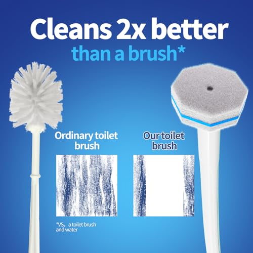 Hohoky Disposable Toilet Brush Cleaning System - 2 Sets & 60 Refills Wall-Mount Kit