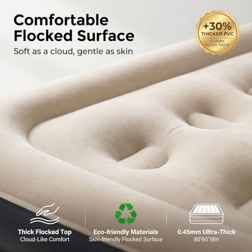 Solrelux 18-Inch Twin Air Mattress with Built-in Pump, Foldable, Waterproof, Supports 550 lbs