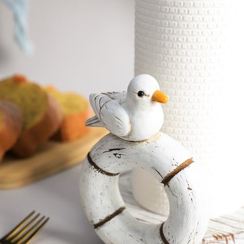 Bicuzat Retro Seagull Paper Towel Holder Stand, Resin Seagull Craft Decor