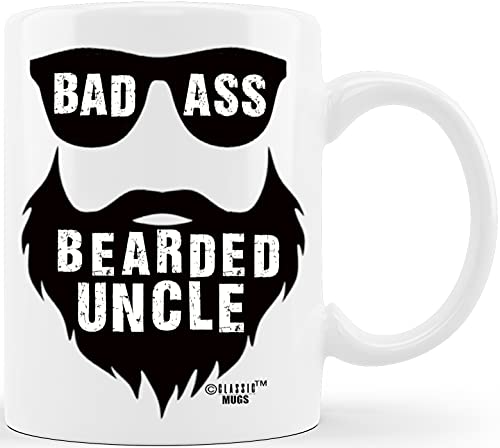 Funny Bearded Uncle Coffee Mug - Novelty Dad Brother Christmas Gift