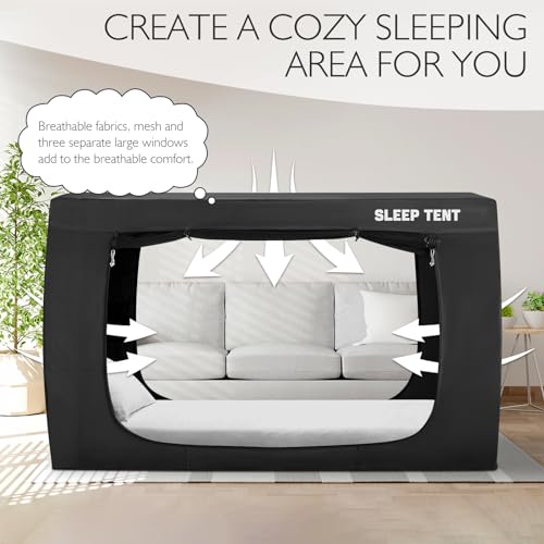 Borna Twin Size Blackout Bed Tent Canopy with 3 Doors for Kids & Adults