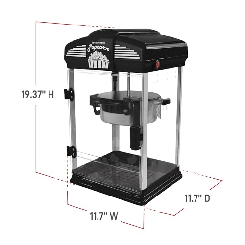 Popcorn Maker Machine 4 Qt. Stir Crazy Popcorn Popper with Nonstick Kettle - Black