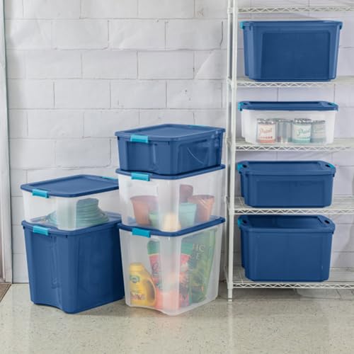 12 Gallon Plastic Storage Bins with Lids - 6-Pack, Secure Latch & Carry Handles