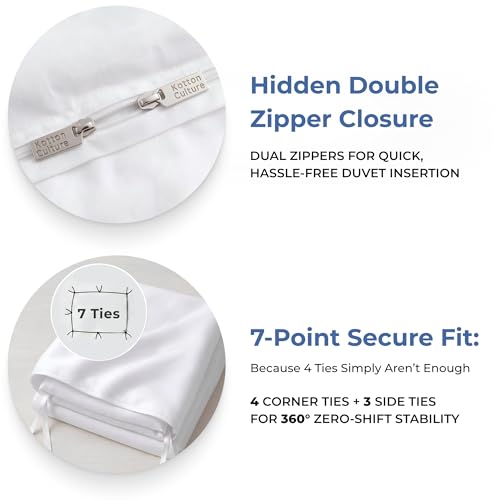 Kotton Culture White King Duvet Cover 100% Egyptian Cotton 600 Thread Count