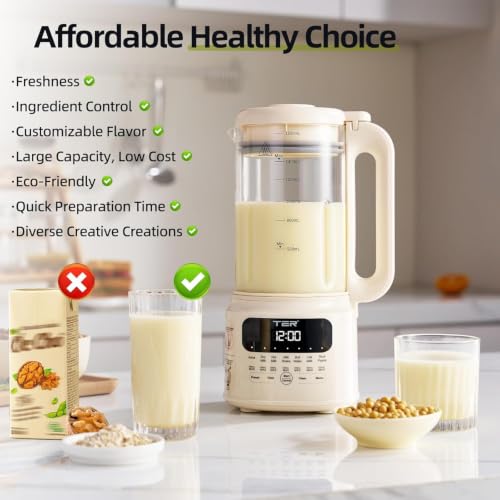 61oz Glass Nut Milk Maker Machine for Almond Oat Soy Milk - BPA-Free