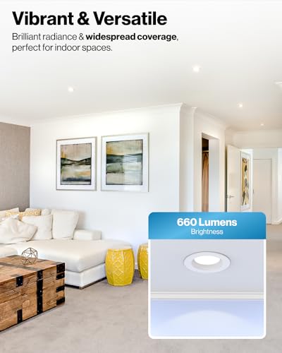 Sunco 4-Inch Recessed LED Can Lights with 5-Color CCT Switch, 11W=40W Retrofit