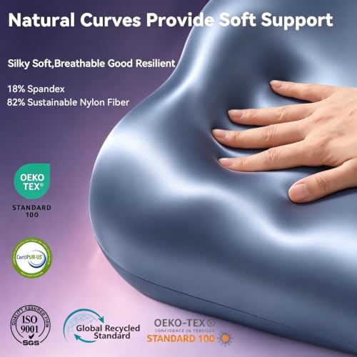 Dayme Cooling Cervical Neck Pillow - Contour Memory Foam, Blue