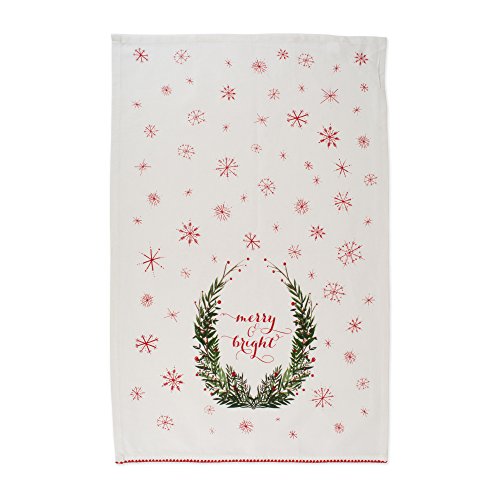 DII Noel Christmas Kitchen Towel Set - Floral Tea Towels for Baking & Cleaning, 18x28, 2 Pieces