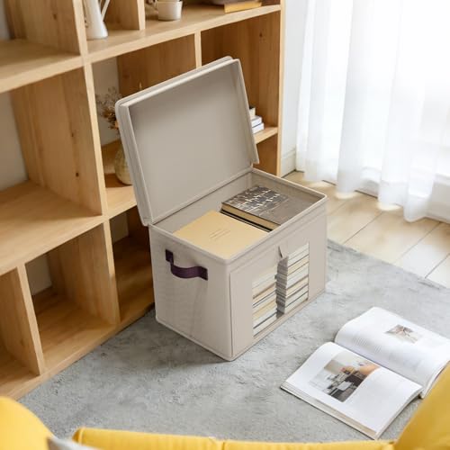 Univivi Light Beige Front Opening Closet Storage Bins - 16.5'' 4 Pack