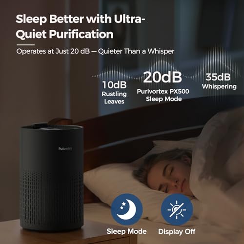 Purivortex Air Purifier for Home Black with Fragrance Sponge - 880 sq ft